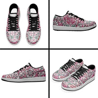 Mele Kalikimaka Hawaii Christmas Low Sneakers Akala Seamless Floral Motif LT9 - Polynesian Pride