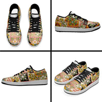 Mele Kalikimaka Hawaii Christmas Low Sneakers Melemele Mama Seamless Floral Motif LT9 - Polynesian Pride