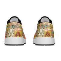 Mele Kalikimaka Hawaii Christmas Low Sneakers Melemele Mama Seamless Floral Motif LT9 - Polynesian Pride