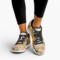 Mele Kalikimaka Hawaii Christmas Low Sneakers Melemele Mama Seamless Floral Motif LT9 - Polynesian Pride
