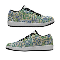Mele Kalikimaka Hawaii Christmas Low Sneakers Omaomao Seamless Floral Motif - Polynesian Pride