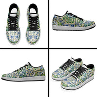 Mele Kalikimaka Hawaii Christmas Low Sneakers Omaomao Seamless Floral Motif LT9 - Polynesian Pride