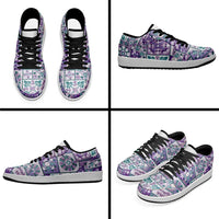 Mele Kalikimaka Hawaii Christmas Low Sneakers Poni Seamless Floral Motif LT9 - Polynesian Pride