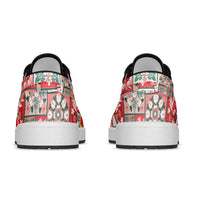 Mele Kalikimaka Hawaii Christmas Low Sneakers Ulaula Seamless Floral Motif LT9