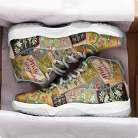 Mele Kalikimaka Hawaii Christmas Sneakers J11 Melemele Mama Seamless Floral Motif - Polynesian Pride