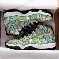 Mele Kalikimaka Hawaii Christmas Sneakers J11 Omaomao Seamless Floral Motif - Polynesian Pride