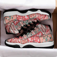 Mele Kalikimaka Hawaii Christmas Sneakers J11 Ulaula Seamless Floral Motif - Polynesian Pride