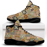 Mele Kalikimaka Hawaii Christmas Sneakers J13 Melemele Mama Seamless Floral Motif - Polynesian Pride