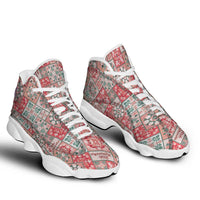 Mele Kalikimaka Hawaii Christmas Sneakers J13 Ulaula Seamless Floral Motif - Polynesian Pride