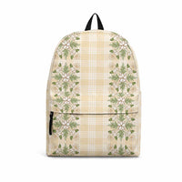 Melemele Ahiahia Hawai'i Palaka Squares Maile Leaf Backpack Flowers Hawaiian Quilt Patterns LT9 Pastel Yellow - Polynesian Pride