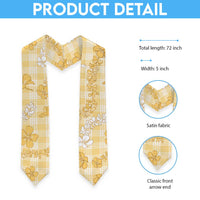Melemele Aloha Hawaii Graduation Stole Plumeria Lei With Palaka Motif LT14 - Polynesian Pride
