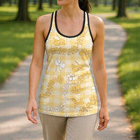 Melemele Aloha Hawaii Hollow Tank Top Plumeria Lei With Palaka Motif LT14 - Polynesian Pride