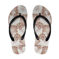 Mocha Mousse Aloha Hawaii Flip Flops Monstera Hibiscus Plumeria Seamless Vibes - Polynesian Pride