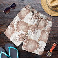 Mocha Mousse Aloha Hawaii Shorts for Men Monstera Hibiscus Plumeria Seamless Vibes LT14 Mocha Mousse - Polynesian Pride