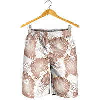 Mocha Mousse Aloha Hawaii Shorts for Men Monstera Hibiscus Plumeria Seamless Vibes - Polynesian Pride