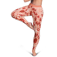 Mokihana Maile Ilima Leis Paniolo Palaka Leggings Hawaiian Ulaula Spirit - Polynesian Pride