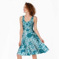 Mokihana Maile Ilima Leis Paniolo Palaka Midi Dress Hawaiian Polu Opa Spirit - Polynesian Pride