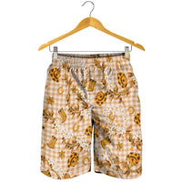 Mokihana Maile Ilima Leis Paniolo Palaka Shorts for Men Hawaiian Kula Spirit LT9 - Polynesian Pride
