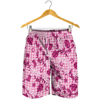 Mokihana Maile Ilima Leis Paniolo Palaka Shorts for Men Hawaiian Omaomo Ulaula Spirit - Polynesian Pride