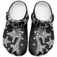 Monotone Polynesian Starfish Unique Pattern Clogs Shoes
