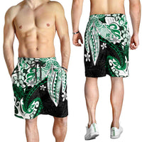 Monstera Plumeria Flowers Green Shorts for Men Polynesian Pattern LT01 - Polynesian Pride