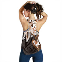 Monstera Plumeria Flowers Orange Women Racerback Tank Polynesian Pattern LT01 - Polynesian Pride