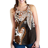 Monstera Plumeria Flowers Orange Women Racerback Tank Polynesian Pattern LT01 - Polynesian Pride