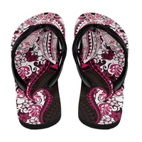 Monstera Plumeria Flowers Pink Flip Flops Polynesian Pattern LT01 - Polynesian Pride