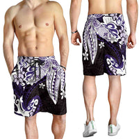 Monstera Plumeria Flowers Purple Shorts for Men Polynesian Pattern LT01 - Polynesian Pride