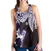 Monstera Plumeria Flowers Purple Women Racerback Tank Polynesian Pattern LT01 - Polynesian Pride