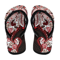 Monstera Plumeria Flowers Red Flip Flops Polynesian Pattern LT01 - Polynesian Pride