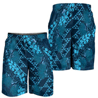 Naval Night Aloha Hawaii Shorts for Men Hawaiian Kakau Ohia Lehua Lei LT14 - Polynesian Pride