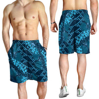 Naval Night Aloha Hawaii Shorts for Men Hawaiian Kakau Ohia Lehua Lei LT14 - Polynesian Pride