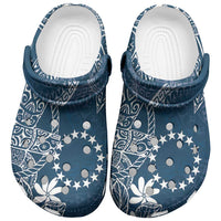 Navy Kuki Airani Tapakau Clogs Shoes Tribal Anchor Mix Tiare LT7 Navy - Polynesian Pride