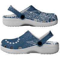 Navy Kuki Airani Tapakau Clogs Shoes Tribal Anchor Mix Tiare LT7 - Polynesian Pride