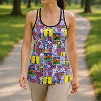 New Caledonia Joyeux Noel Hollow Tank Top Pacific Patchwork Xmas Vibes LT9 - Polynesian Pride