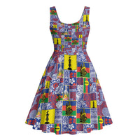 New Caledonia Joyeux Noel Midi Dress Pacific Patchwork Xmas Vibes - Polynesian Pride