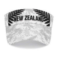 New Zealand 2026 Football Sun Visor Cap Aotearoa Kia Kaha Silver Fern White LT14 - Polynesian Pride