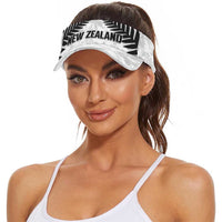 New Zealand 2026 Football Sun Visor Cap Aotearoa Kia Kaha Silver Fern White LT14 - Polynesian Pride