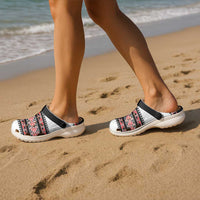New Zealand Aotearoa Clogs Shoes With Kowhaiwhai Pattern Red Version - Polynesian Pride