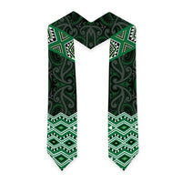 New Zealand Aotearoa Graduation Stole Green Taniko Art Maori Pattern LT05 - Polynesian Pride