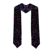 New Zealand Aotearoa Graduation Stole Maori Manaia Paua Shell Glitter Purple LT05 - Polynesian Pride