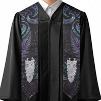 New Zealand Aotearoa Graduation Stole Maori Tane Te Waiora Paua Shell Glitter Purple LT05 - Polynesian Pride