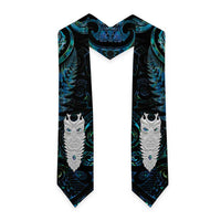 New Zealand Aotearoa Graduation Stole Maori Tane Te Waiora Paua Shell Glitter Turquoise