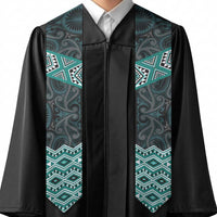 New Zealand Aotearoa Graduation Stole Turquoise Taniko Art Maori Pattern LT05 - Polynesian Pride