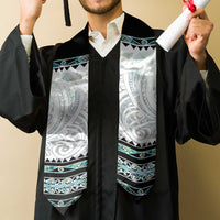 New Zealand Aotearoa Graduation Stole With Paua Shell Kowhaiwhai Pattern LT05 - Polynesian Pride