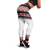 New Zealand Aotearoa Leggings With Kowhaiwhai Pattern Red Version
