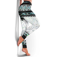 New Zealand Aotearoa Leggings With Paua Shell Kowhaiwhai Pattern