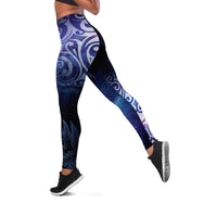 New Zealand Aotearoa Matariki Leggings Starry Silver Fern