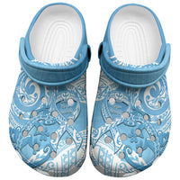 New Zealand Autism Awareness Clogs Shoes NZ Fern With Maori Koru Lizard LT14 Blue - Polynesian Pride